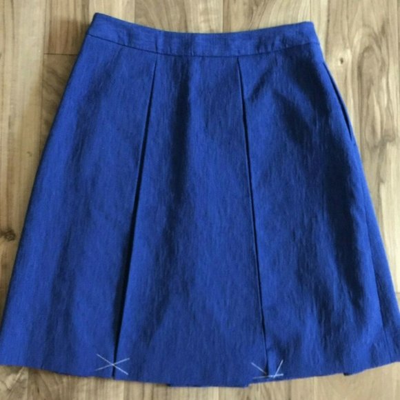 NEW Brooks Brothers Blue Box Pleated Skirt Size 6 Women Lined Pockets Preppy - Picture 5 of 8